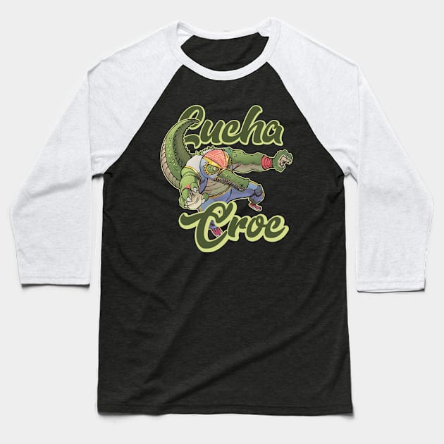 lucha croc Baseball T-Shirt by sillhoutelek